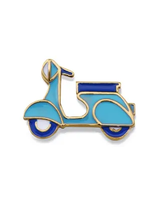 Motivo de mujer de acero Ip dorado diseño de moto clásica