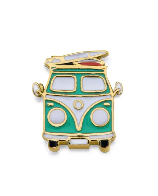 Motivo de mujer de acero Ip dorado diseño de furgo clásica