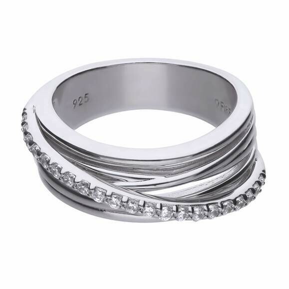 ANILLO DIAMONFIRE  aros cruzados y circonitas