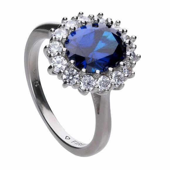 ANILLO DIAMONFIRE rosetón azul ANILLO DIAMONFIRE rosetón azul
