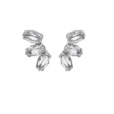 Pendientes pequeños hoja blanco elaborados en plata Pendientes pequeños hoja blanco elaborados en plata