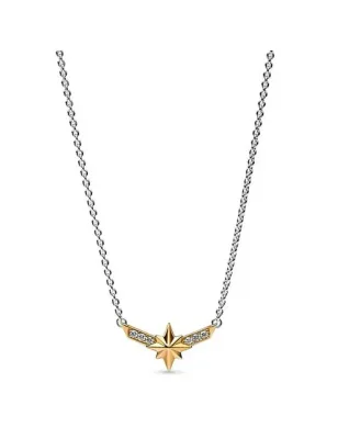 Collar Pandora  Estrella Octogonal Capitana Marvel en Dos Tonos de Marvel