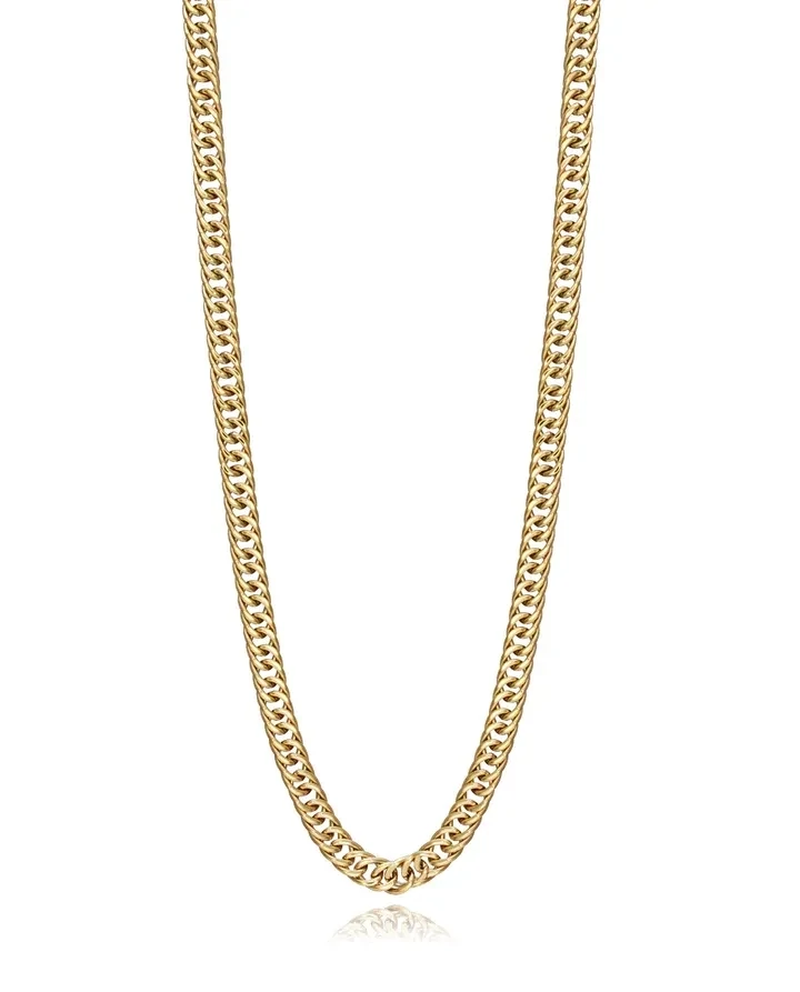 COLLAR VICEROY  Chic en acero Ip dorado tipo curb doble con cierre lobster