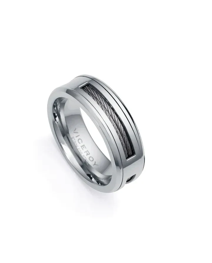 Anillo VICEROY Magnum de acero con doble cable por dentro Anillo VICEROY Magnum de acero con doble cable por dentro