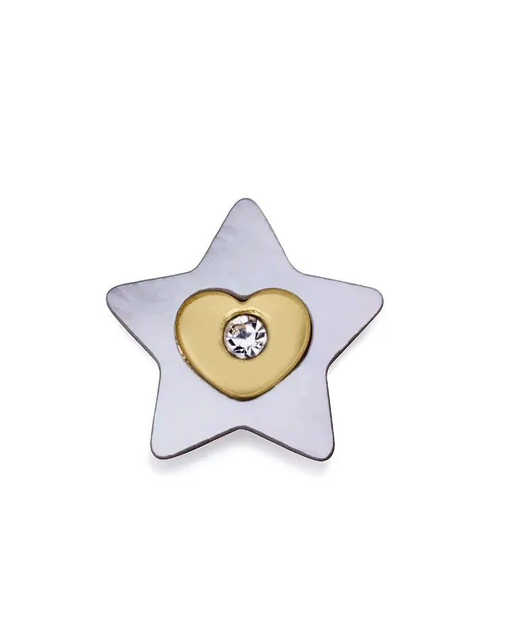 Motivo viceroy Chic de acero Ip dorado estrella con madre perla y corazón dorado y circonita blanca Motivo viceroy Chic de acero Ip dorado estrella con madre perla y corazón dorado y circonita blanca