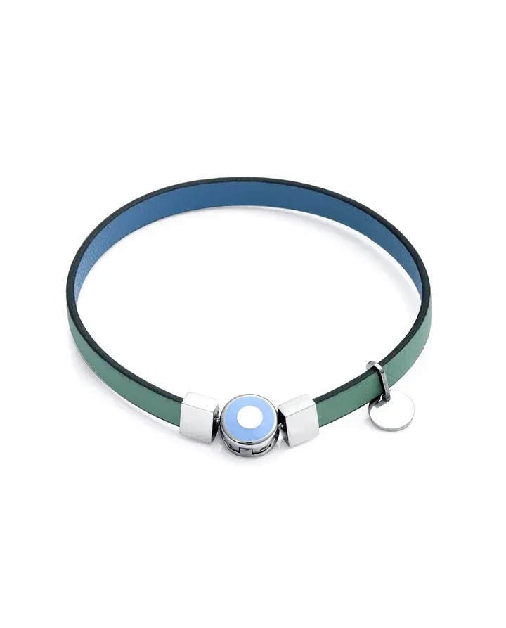 Pulsera VICEROY Eco de acero reciclado con correa vegana reversible azul denim y verde Pulsera VICEROY Eco de acero reciclado con correa vegana reversible azul denim y verde