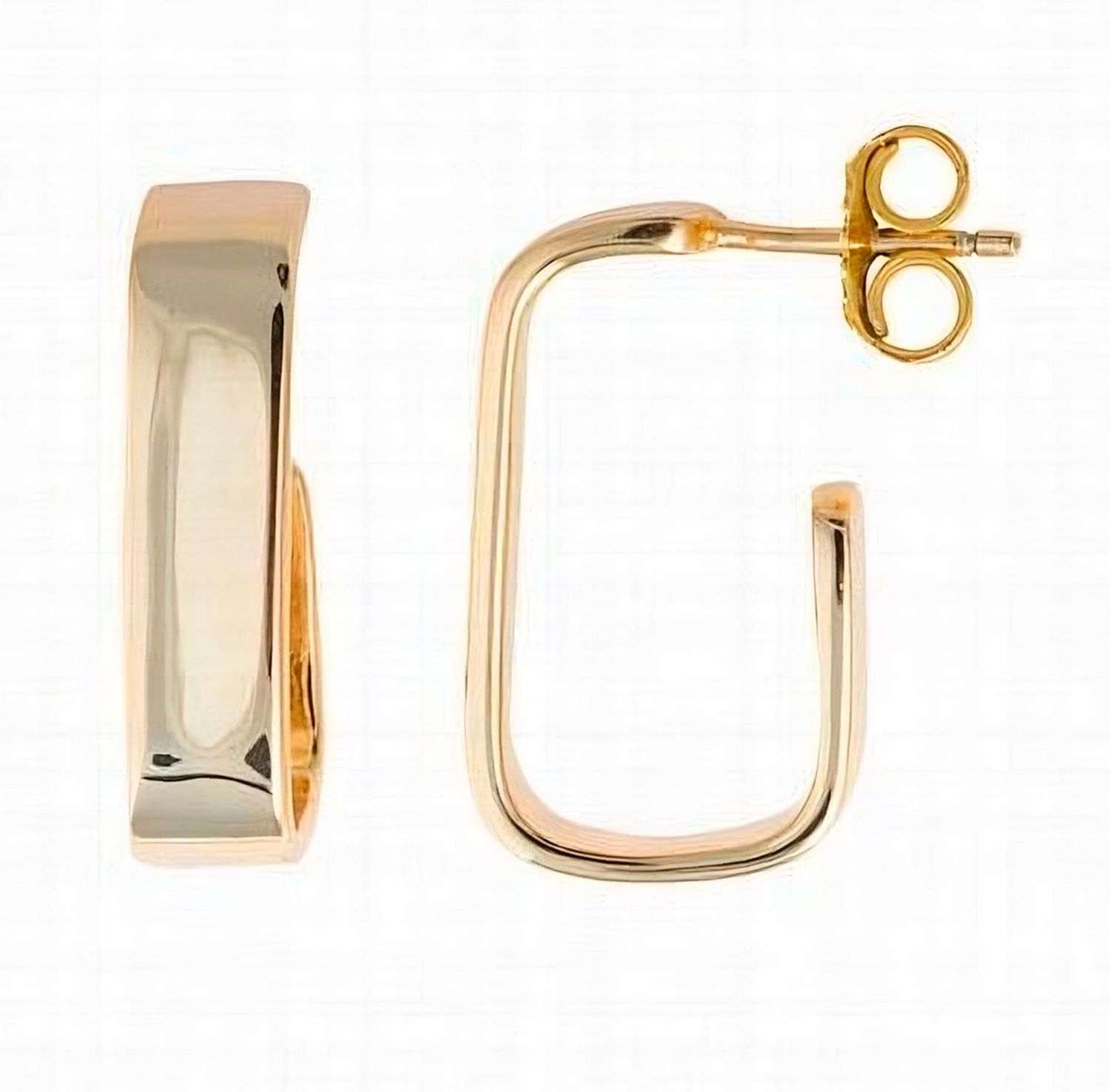 Pendientes Salvatore Rectángulo Plata Baño Oro Liso