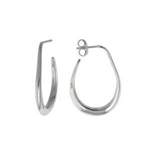 PENDIENTES  SALVATORE PLATA RODIO OVALO LISO