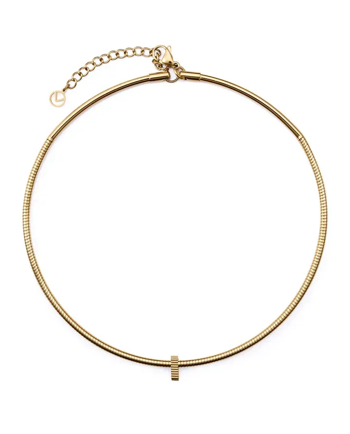 Collar de acero Ip dorado colección Laura Escanes tubogas