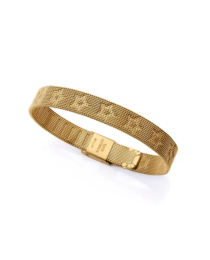 Pulsera de mujer de acero Ip dorado esterilla con estrellas Pulsera de mujer de acero Ip dorado esterilla con estrellas