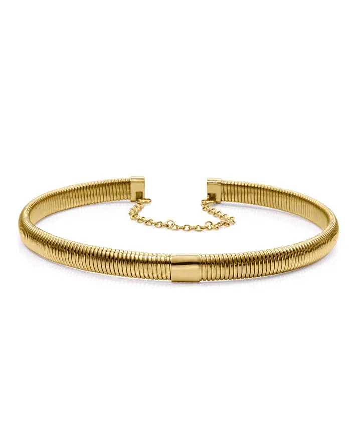 Collar de acero Ip dorado colección Laura Escanes tubogas