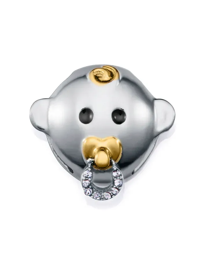 Motivo de mujer de acero e Ip dorado diseño bebé con chupete