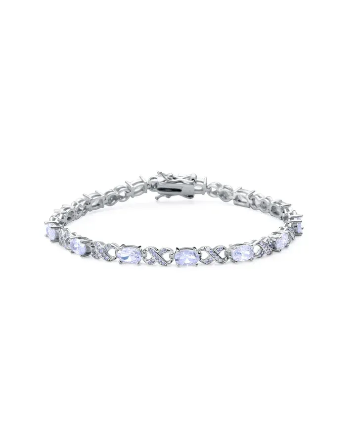 Pulsera de plata de primera ley con baño de rodio con eslabones Pulsera de plata de primera ley con baño de rodio con eslabones