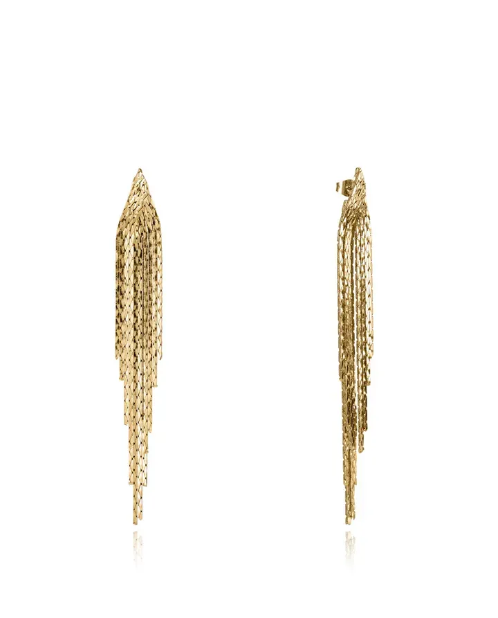 Pendientes de mujer de acero Ip dorado conjunto de cadenas Pendientes de mujer de acero Ip dorado conjunto de cadenas