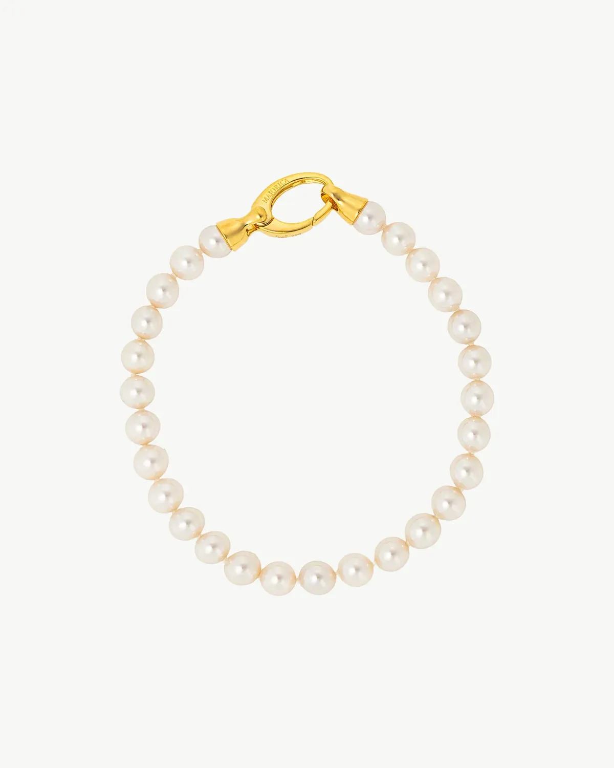 Pulsera Perlas 6mm Dorada Lyra Pulsera Perlas 6mm Dorada Lyra