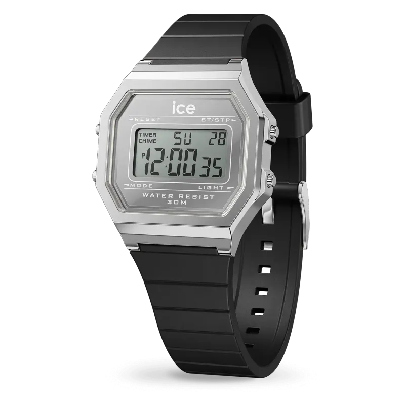 RELOJ ICE digit retro Black Silver