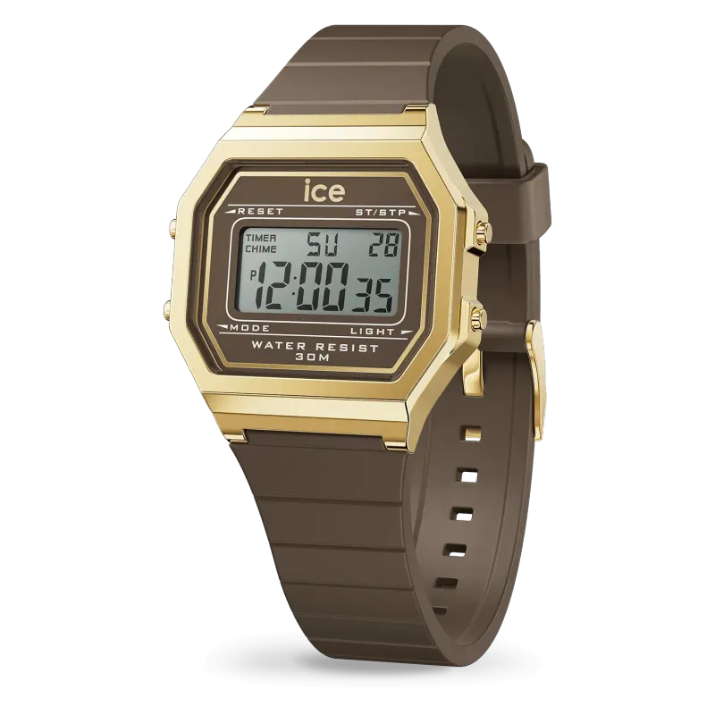 RELOJ ICE digit retro Brown Gold