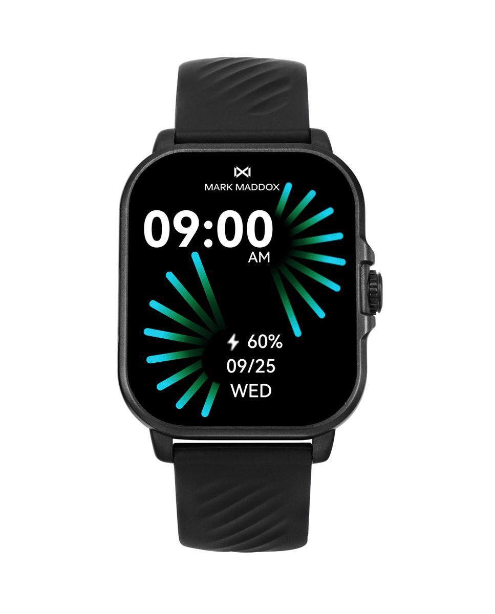 Reloj Smart de policarbonato con correa de silicona negra