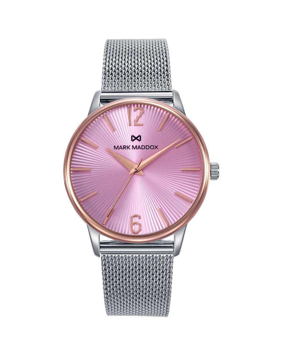 Reloj Mujer Acero Esfera Rosa Milanesa Greenwich MARK MADDOX
