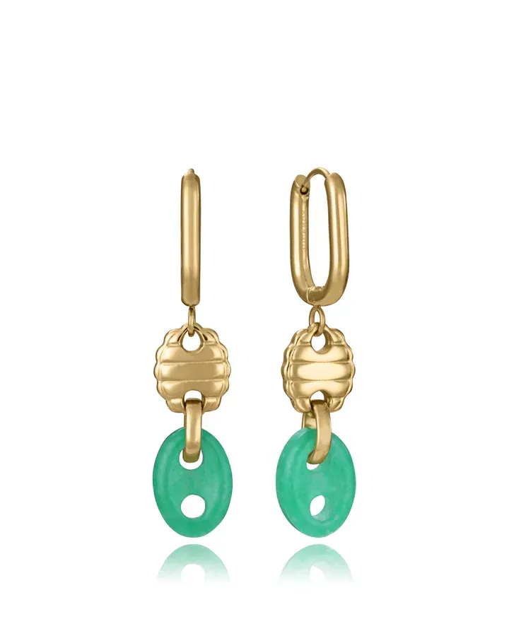 Pendientes de mujer de acero Ip dorado calabrotes Pendientes de mujer de acero Ip dorado calabrotes