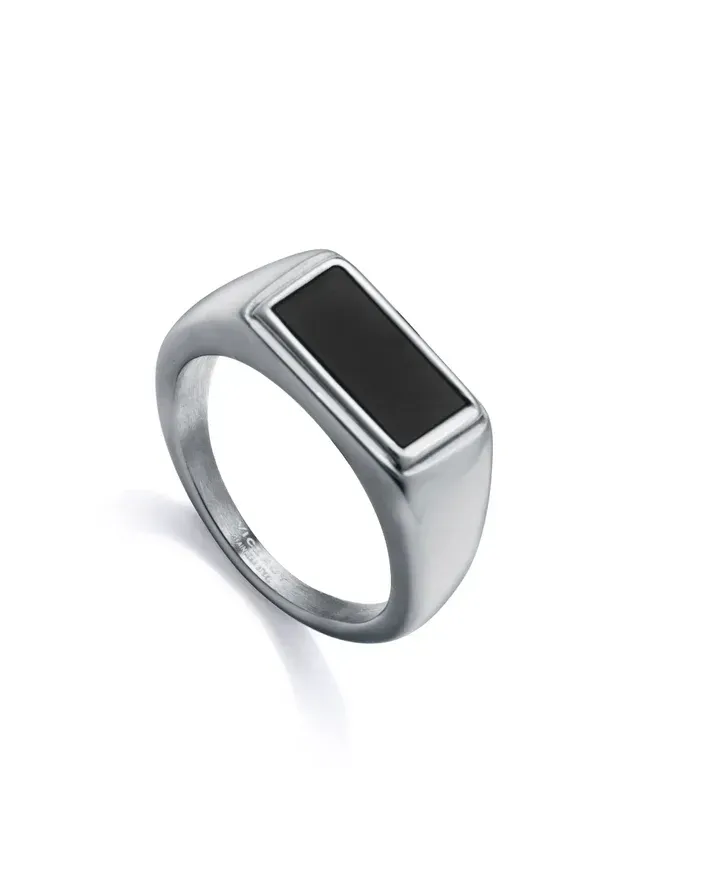 Anillo de hombre acero tipo sello Anillo de hombre acero tipo sello
