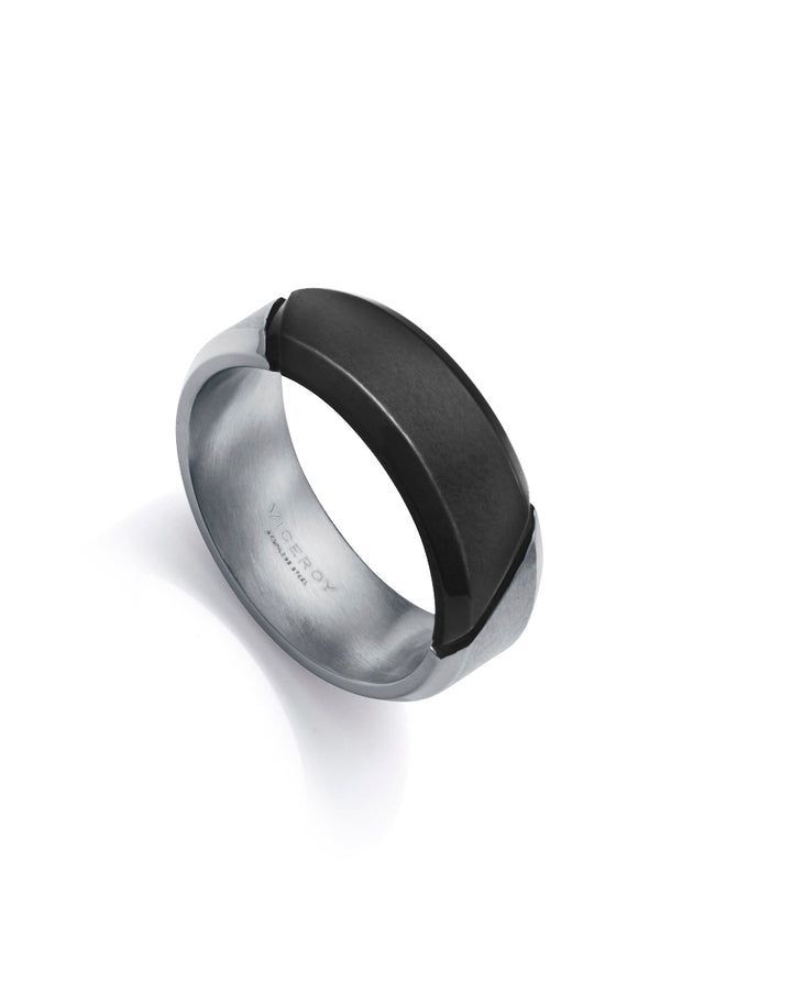 Anillo de hombre de acero Ip negro Anillo de hombre de acero Ip negro