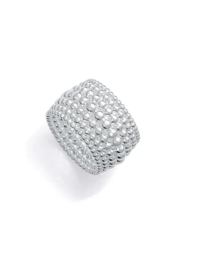 Anillo de acero chapado en plata 999 colección Laura Escanes Anillo de acero chapado en plata 999 colección Laura Escanes