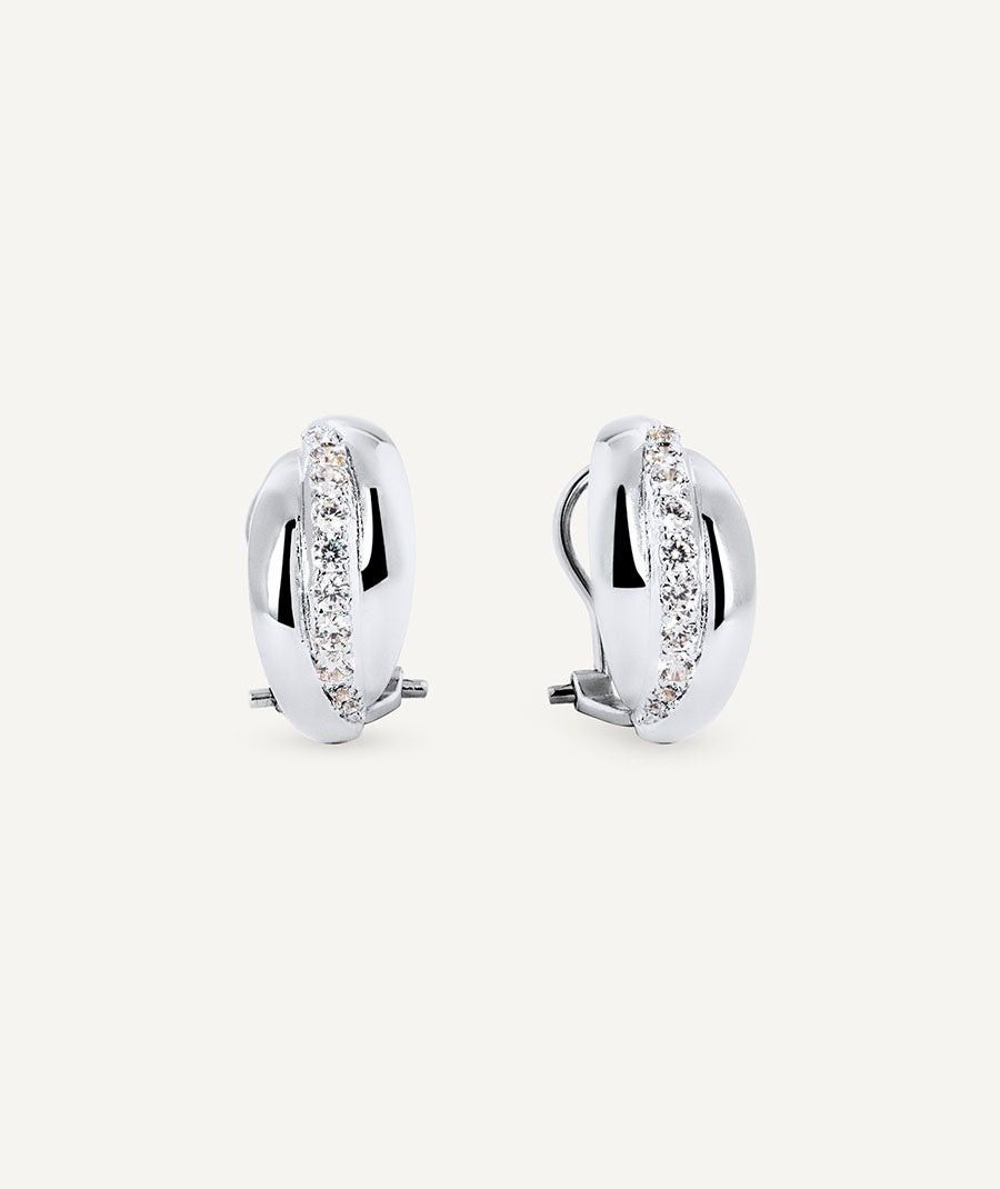 Pendientes semiluna grueso con circonitas Pendientes semiluna grueso con circonitas