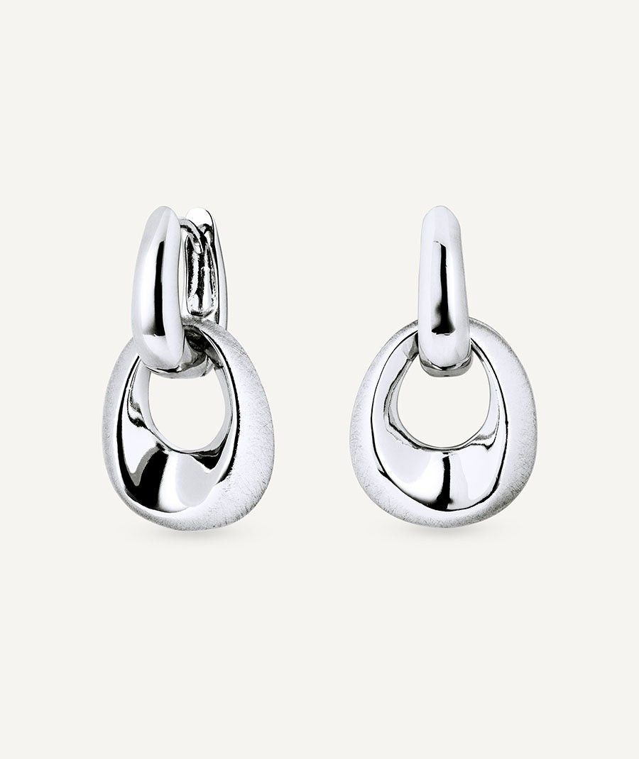 Pendientes aros entrelazados textura Dual Pendientes aros entrelazados textura Dual