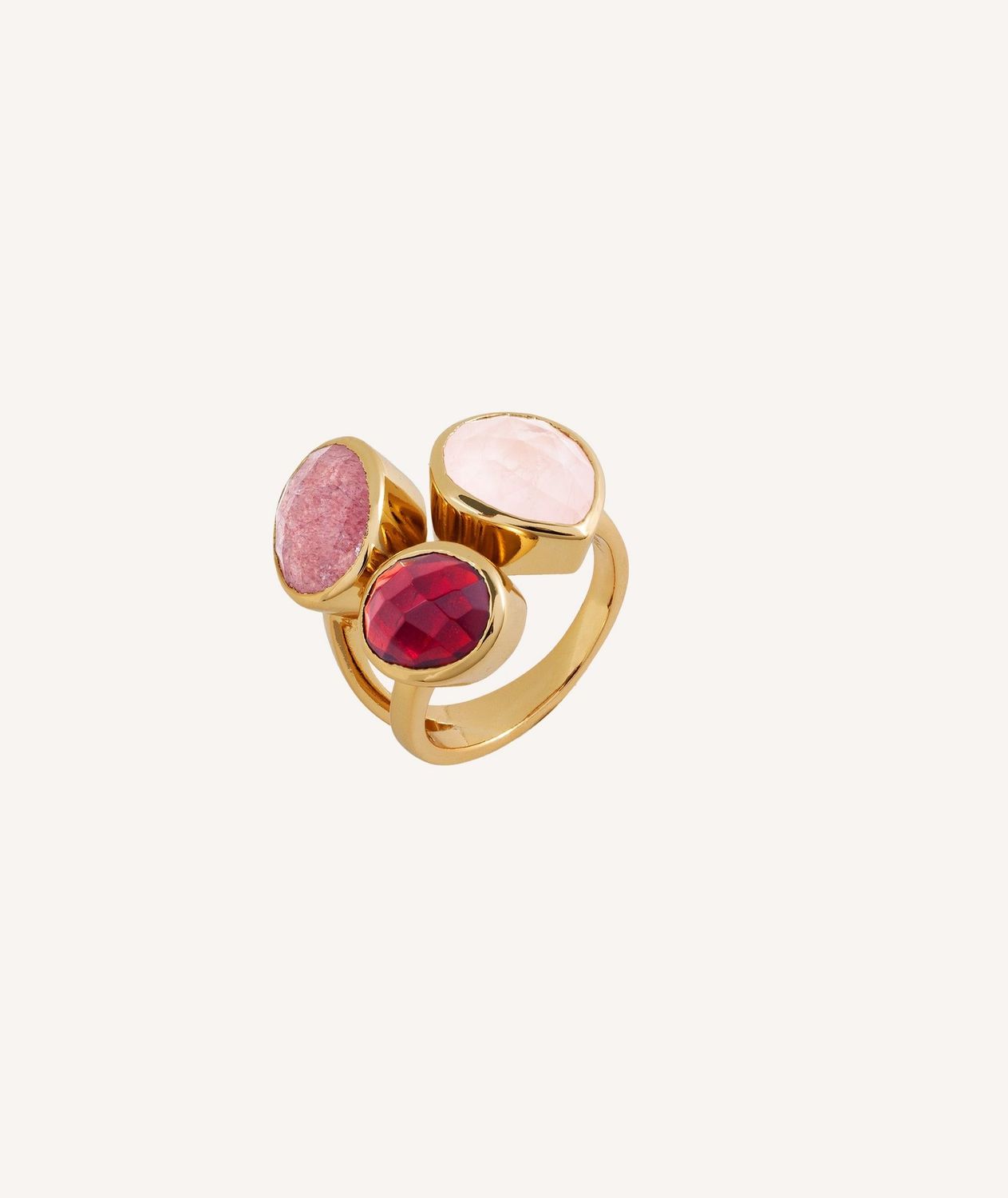 Anillo Loreto cuarzo y circonita Anillo Loreto cuarzo y circonita
