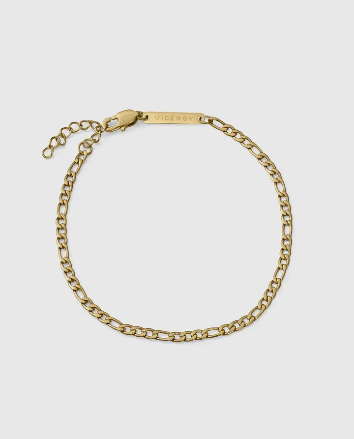 Pulsera de hombre de acero Ip dorado cadena