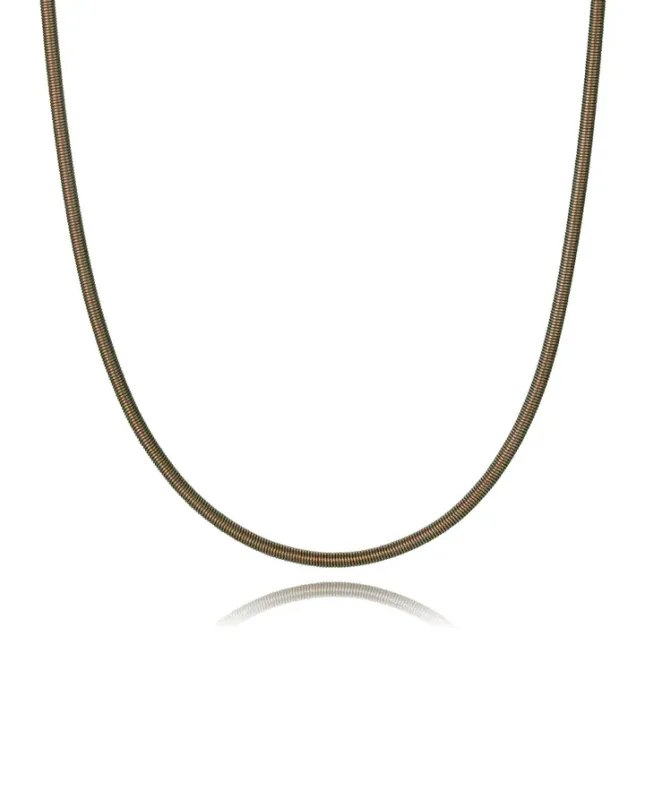 Collar Acero Y Titanio Ip Marrón Sra Fashion