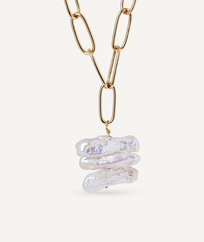 Colgante eslabones Savia con perlas cultivadas
