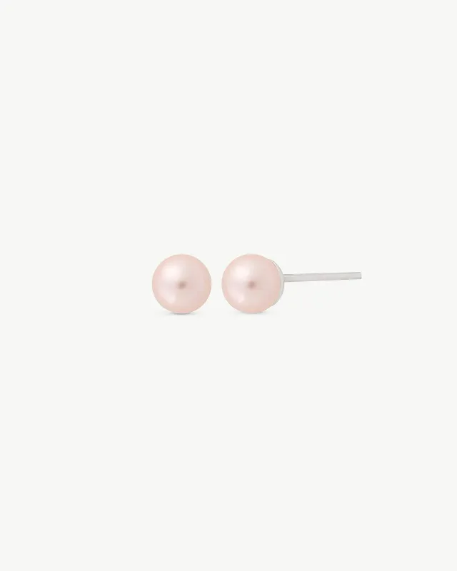 Pendientes Perla 4mm Rosa Lyra