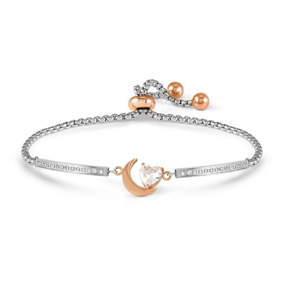 PULSERA  NOMINATION MILLELUCI ORO ROSA CON CIRCONITA Y  FORMA  LUNA