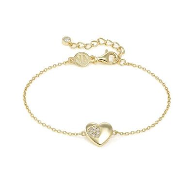 Pulsera Nomination Petit Sparkle Corazón Acero Baño Oro y Circonitas