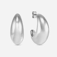 Pendientes de aro Ecclettica plateados de cúpula mediana