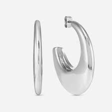 Pendientes de aro plano plateados Ecclettica