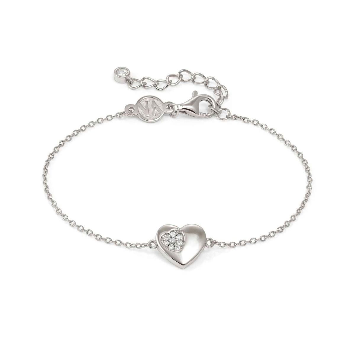 PULSERA NOMINATION DE PLATA CON CIRCONITAS FORMA CORAZON