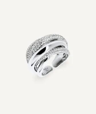 Anillo tiras Luire con circonitas Anillo tiras Luire con circonitas