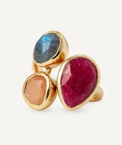 Anillo Roseta con piedras naturales multicolor Anillo Roseta con piedras naturales multicolor