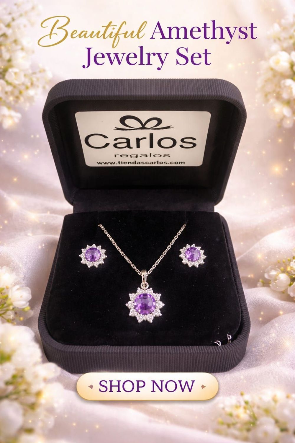 SET COLLAR Y PENDIENTES AMATISTA