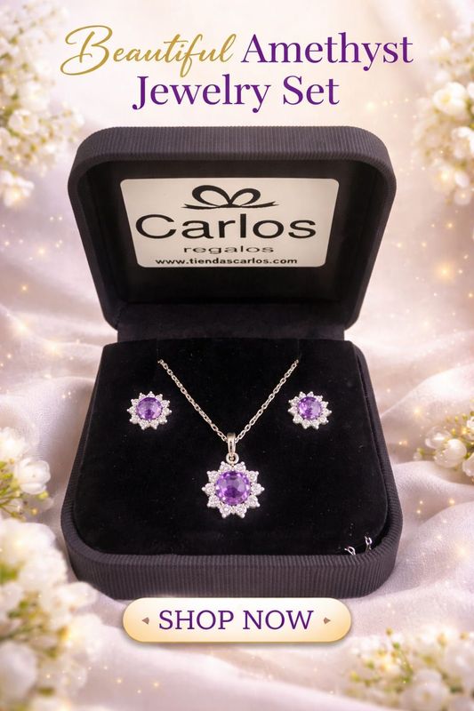 SET COLLAR Y PENDIENTES AMATISTA