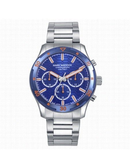 Reloj Hombre Acero Mark Maddox Cronografo Esfera Azul