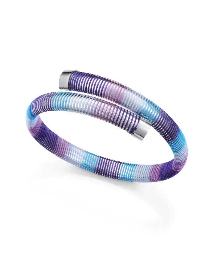 Pulsera de acero tubogas flexible abierta con cordón enroscado,colección Laura Escanes Pulsera de acero tubogas flexible abierta con cordón enroscado,colección Laura Escanes