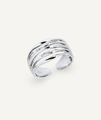 Anillo tiras Flow con circonitas Anillo tiras Flow con circonitas