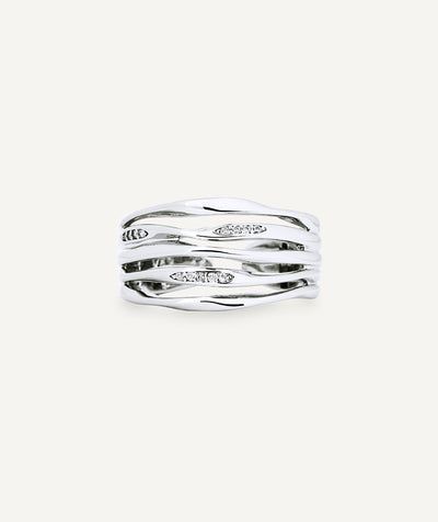 Anillo tiras Flow con circonitas