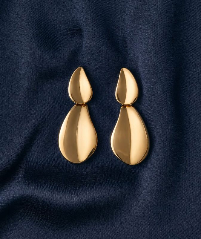 Pendientes semilargos Plisé