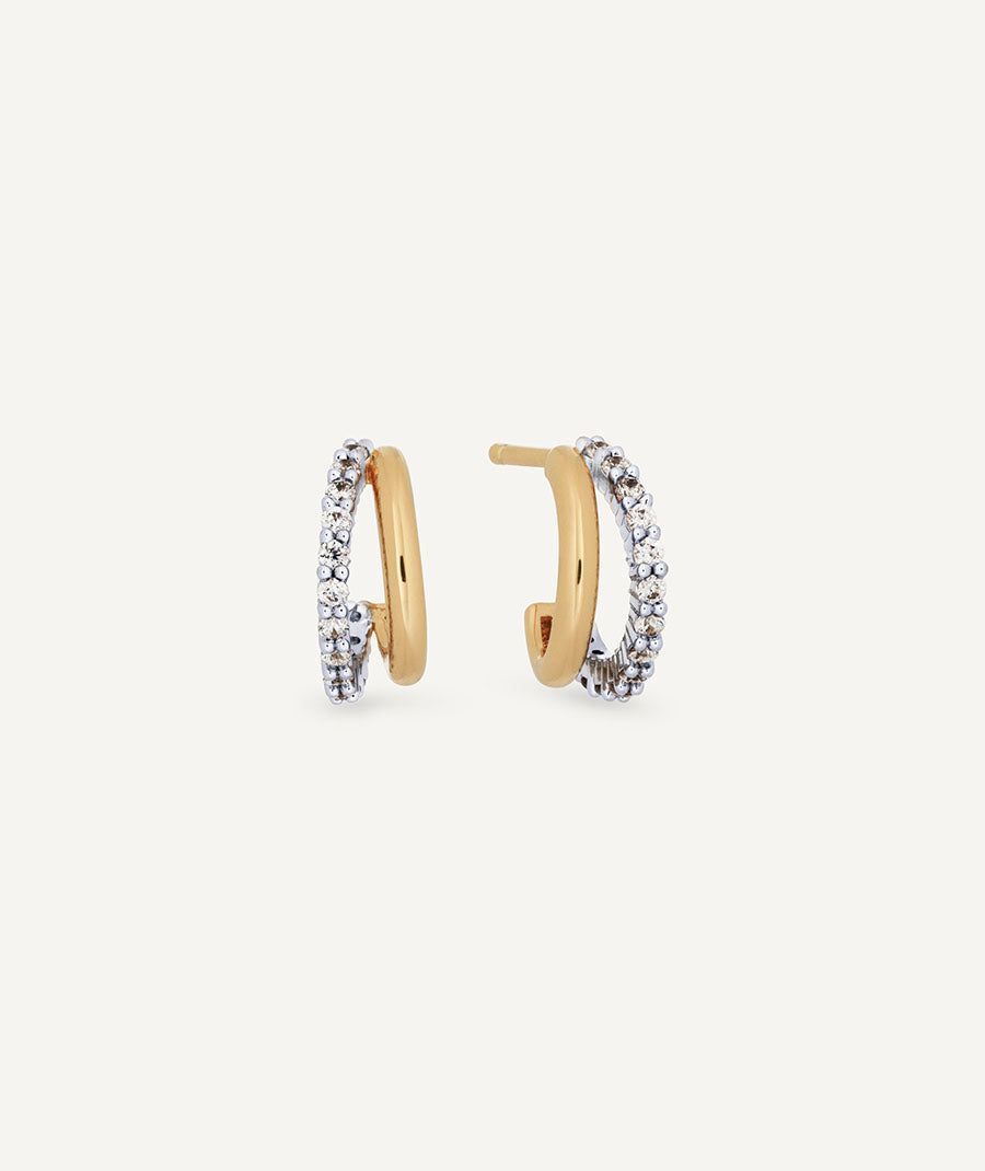 Pendientes semiluna Maggie con circonitas