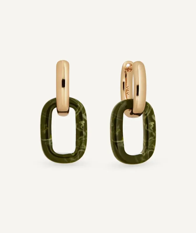 Pendientes de aros Garden verde